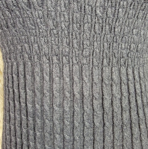 Maple Anthropologie Women's Sz XS Sweater Dress Gray Stretch Angora Cable Knit N - Picture 9 of 9